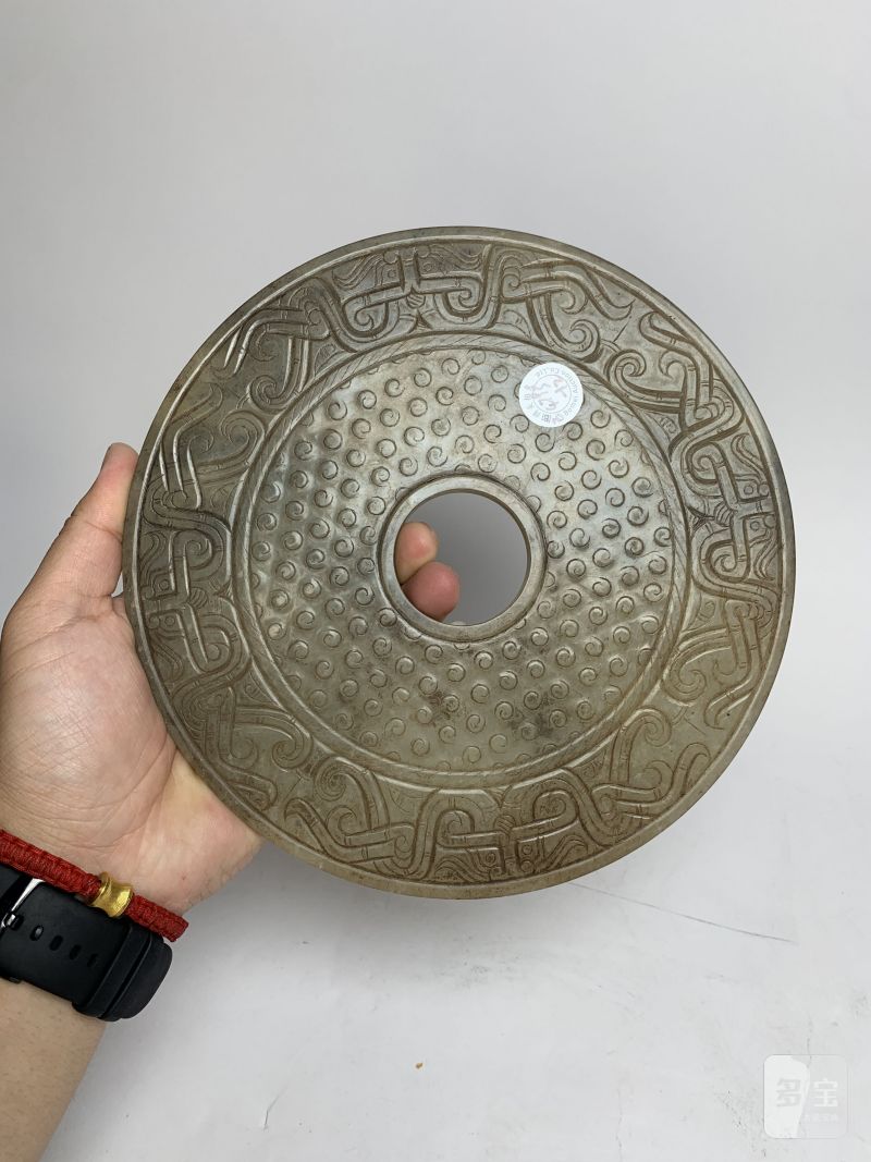 明 青玉兽面纹壁 - 图8